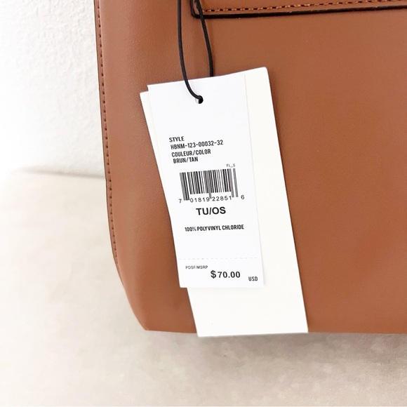 NWT Nicole Miller Brown Vegan Leather Shoulder Bag - Picture 3 of 6